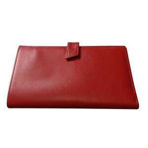 St Thomas Honey Kid Wallet Women Red Leather Slim Bi-Fold Logo Vintage Classic